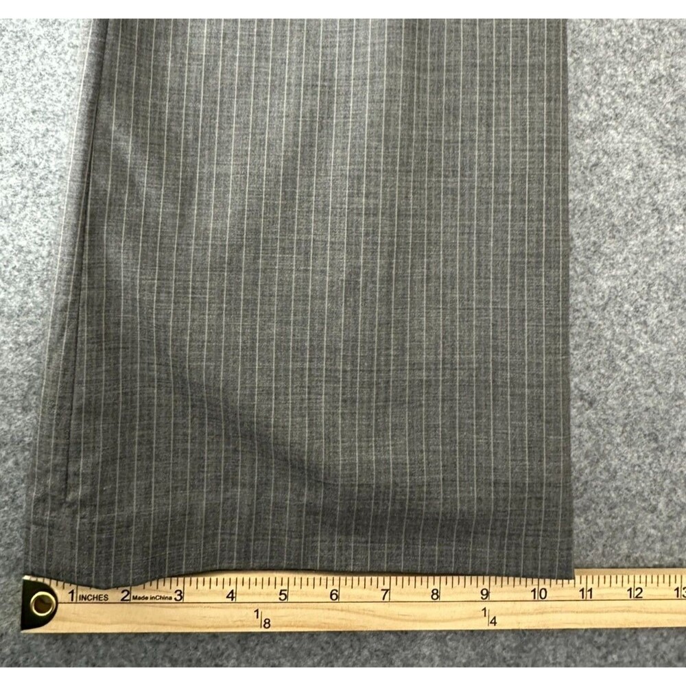 Banana Republic Martin Fit 215 Pinstripe Trousers 14 Gray Dress Pants Stretch - Picture 6 of 13